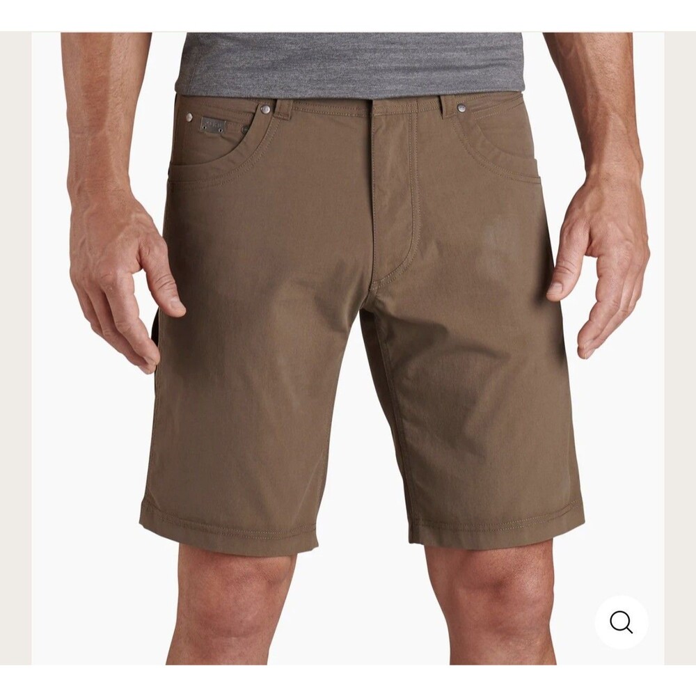 Kuhl Radikl Shorts Mens 34 Brown Stretch Panels 7 Pocket Hiking Outdoor Brown